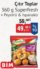 SUPERFRESH PEYNİRLİ&ISPANAKLI ÇITIR TOPLAR 360 G